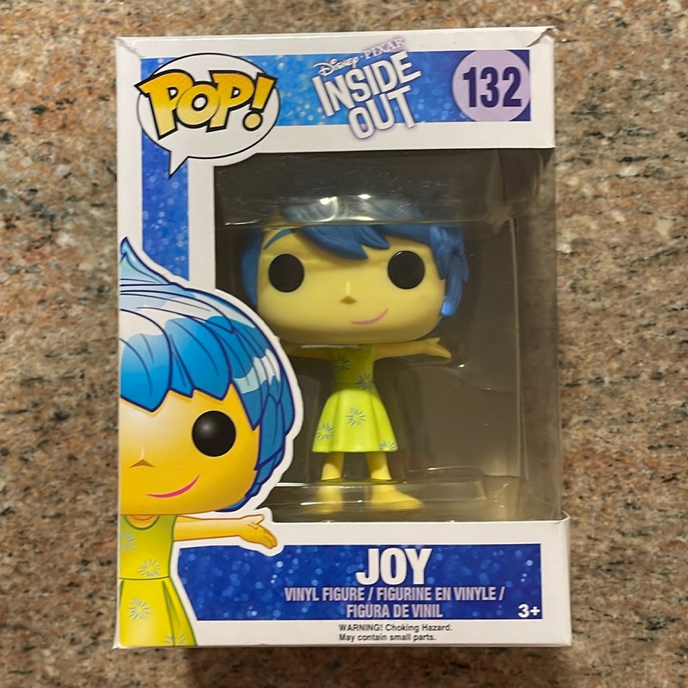 Disney Joy Funko POP 132 Vinyl Figure In Box Inside Out‎ Disney Pixar